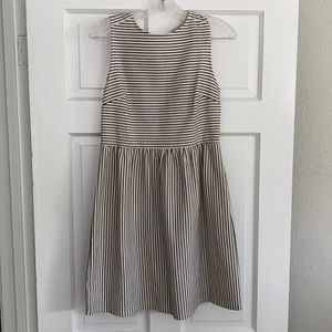 Loft black and white stripes dress